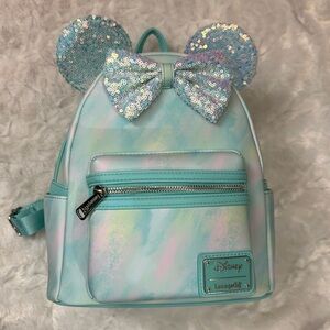 Loungefly Watercolor Blue Sequin Mini Backpack